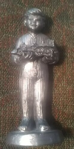 Primary image for "The Gift Of Love A Boy and his Train"  1992 Pewter Figurine by Ricker 