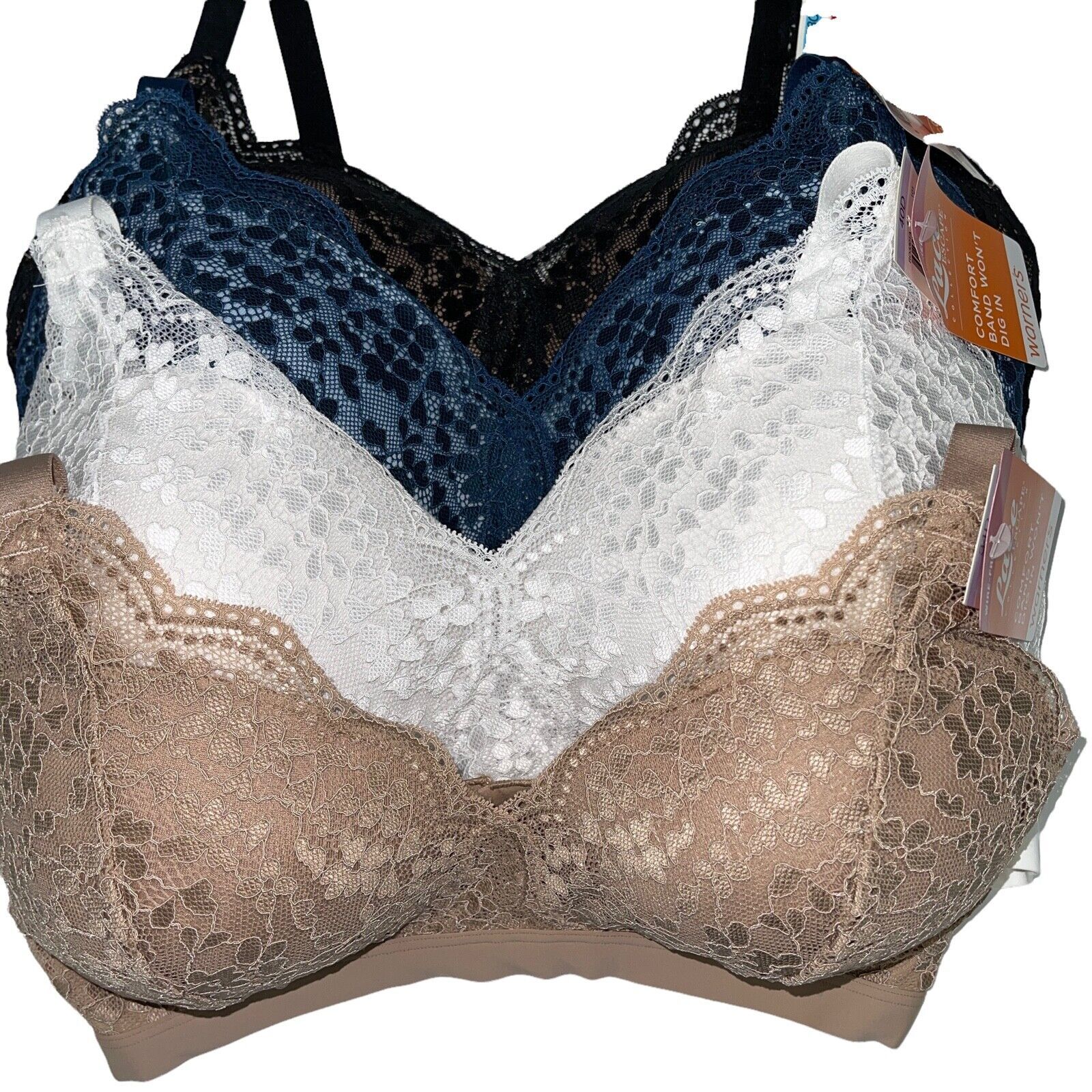 Warner's Bra Wirefree Floral Lace Escape Contour All Day Comfort No