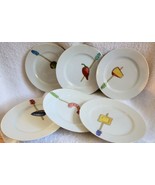 Crate &amp; Barrel TIDBIT PLATE Set of 6 NANCY GREEN Made in Japan Appetizer - $23.79