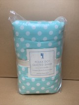 Pottery Barn Kids  AQUA BLUE Polka Dot European Square Quilted Pillow Sh... - $26.99