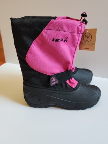 KAMIK Snowfox Snow Boots Kids Youth Girls 6 Pink Black NEW - $49.37