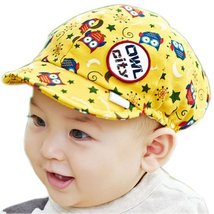 Cute Baby Beret Toddler Sun Protection Hat Infant Floppy Cap YELLOW Owl 3-15M