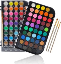 Caliart Acrylic Paint Set with 12 Brushes, 24 Colors (59ml, 2oz) Art Craft Paint