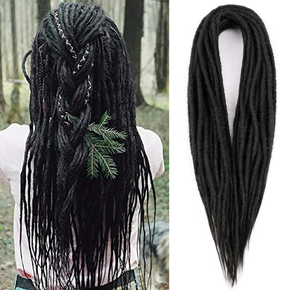 8-14Handmade Crochet Dreadlocks 100% Human Hair Locks Dreads Extensions