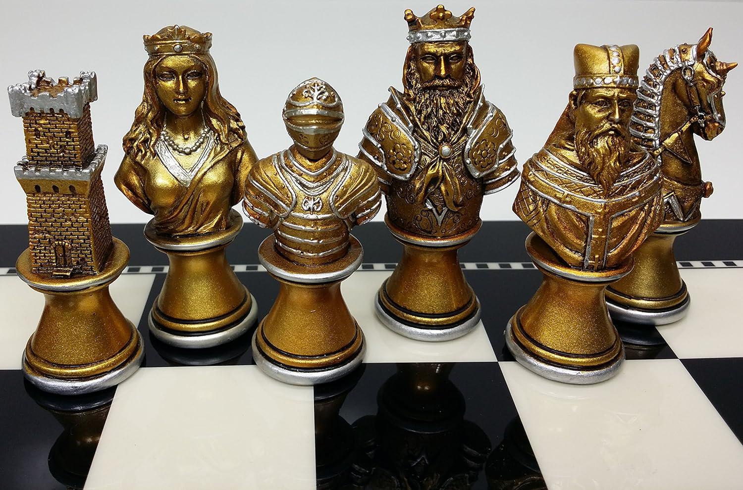 Chess Set With Folding Board & Full Size Chess Pieces 2-1/2” King Pressman  Toys