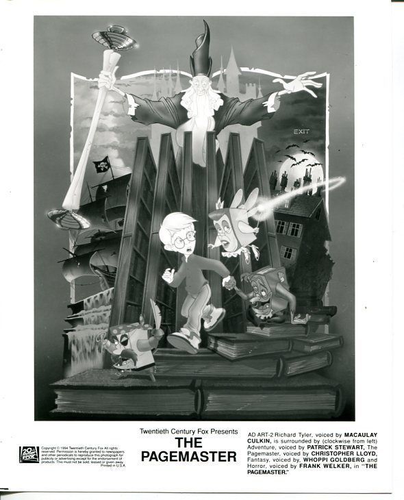 THE PAGEMASTER8X10 PROMO STILLMACAULAY CULKINCARTOONS1994 Black