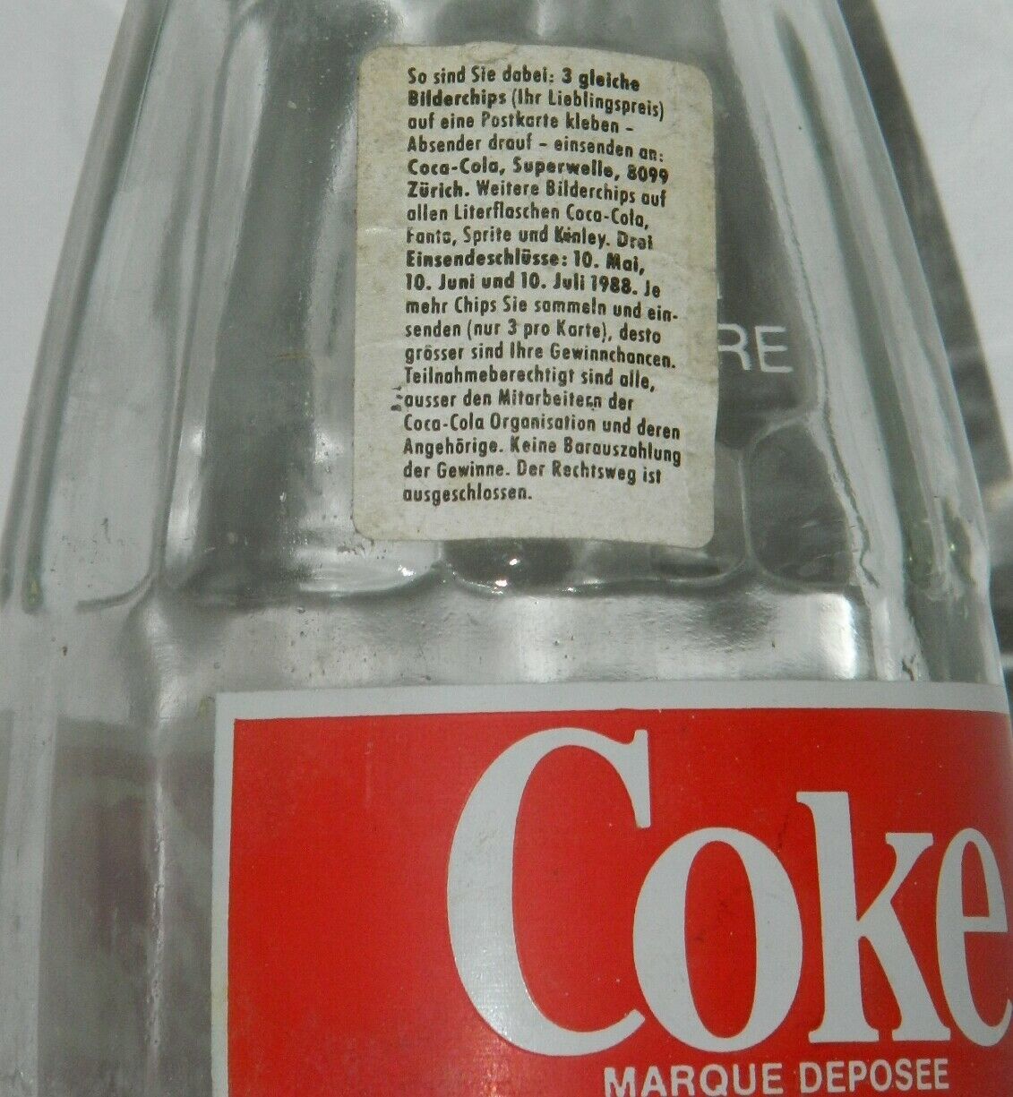 Coca Cola COKE 1 Liter 33.8oz Vintage Glass Bottle with cap Soda