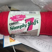 Caron Simply Soft 7082 Red 7 Oz 100% Acrylic Worsted Weight Yarn 4ply - $7.95