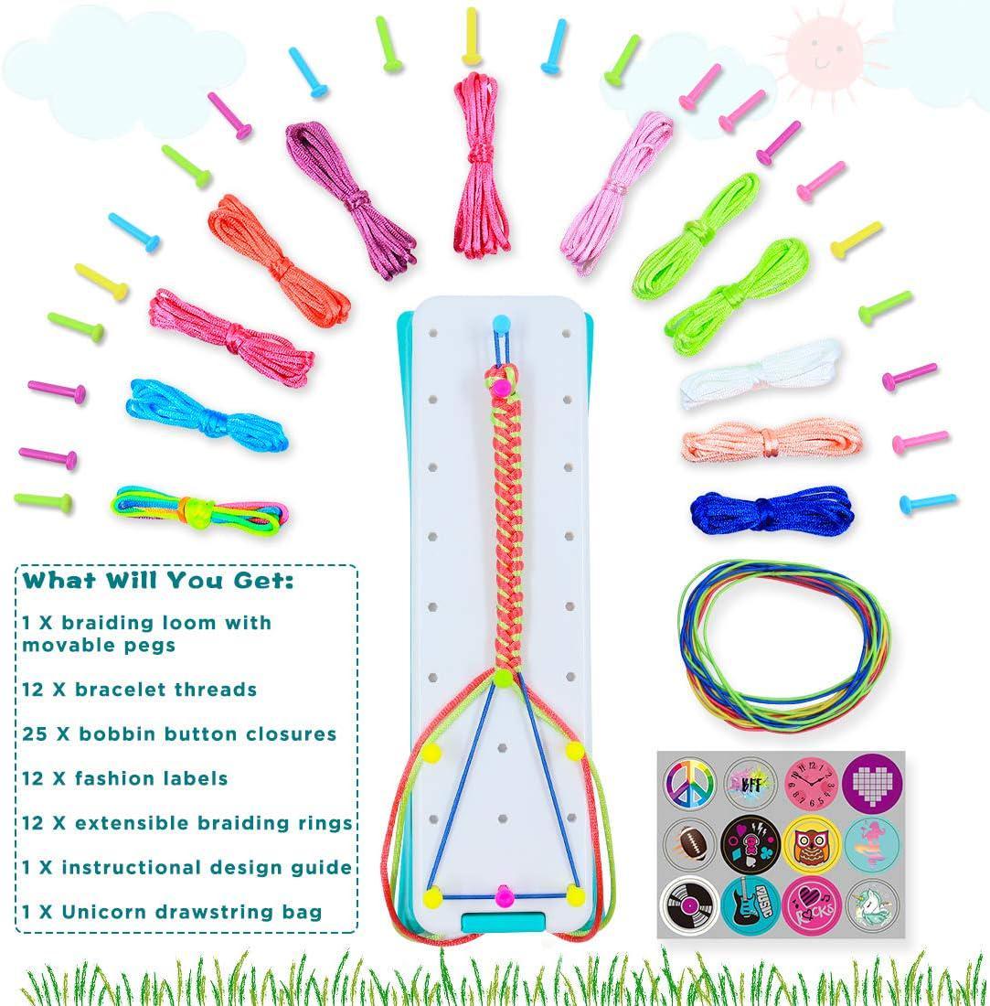 Friendship Bracelet Making Kit, DIY Craft Kits Toys for 6-12 Years Old,  Arts and Crafts String Maker Tool Bracelet String and Rewarding Activity