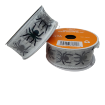NEW Lot 2 Halloween White Black Spider Wire Edge Spool Ribbon Celebrate It - $12.86