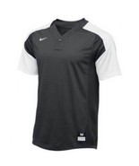 Nike Vapor Laser Baseball Short Sleeve Jersey Boy&#39;s Medium Gray White 81... - $21.44