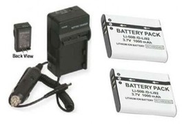 2 Batteries + Charger for Olympus STYLUS MJU Tough TG-610, 6000, 6010, 6020 8000 - $25.19