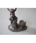 MICHAEL RICKER PEWTER FIGURINE   RABBIT WITH COOKING POT   #9542   1986 - $12.14