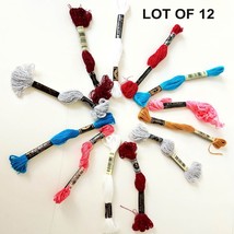 Assorted DMC  Embroidery Floss, Lot of 12 Pastels White Metallic Craft Supply - $27.00