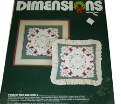 Vintage Dimensions Needlepoint Craft Kit Poinsettia Holly 8044 Pillow Fr... - $11.87