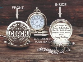 Personalized Engraved Gift For Coach - Brass Pocket Watch - Teachers day... - $22.97+