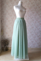 SAGE GREEN Long Maxi Tulle Skirt Full Length Sage Green Wedding Bridesmaid Skirt image 4
