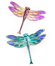 Dragonfly Wall Plaque with Ombre Glass Panels Metal Wing Cut Outs Choice of 2 image 1