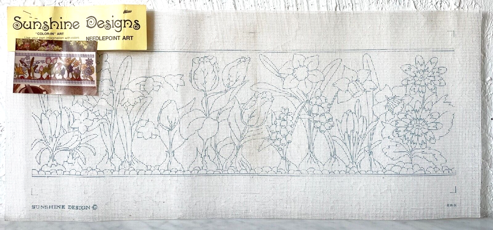 Sunshine Designs Needlepoint Canvas #253 Band of Flowers 10" x 25.75" - $94.95