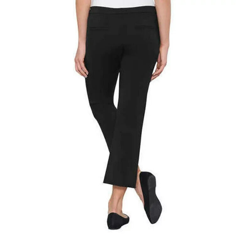Time and Tru Women's Four Way Stretch Mid Rise Woven Capri Pants