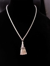 Designer signed sterling Tassel necklace  - silver tassle pendant - sign... - $285.00