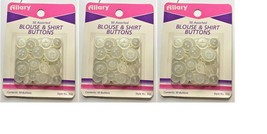 LOT OF 3 Allary Assorted Blouse and Shirt Buttons Mixed Sizes - 50 COUNT - $8.87