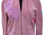 Donald Pliner Suede Leather Bomber Jacket Coat Embroidery New XS/S Lined $1500 - £402.96 GBP