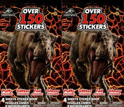 Jurassic World  - Over 150 Stickers 4 Sheet Sticker Book (Set of 2) - $12.86