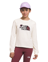 THE NORTH FACE Girls&#39;  White/Boysenberry Long Sleeve Graphic Tee, XXL, (... - $23.66