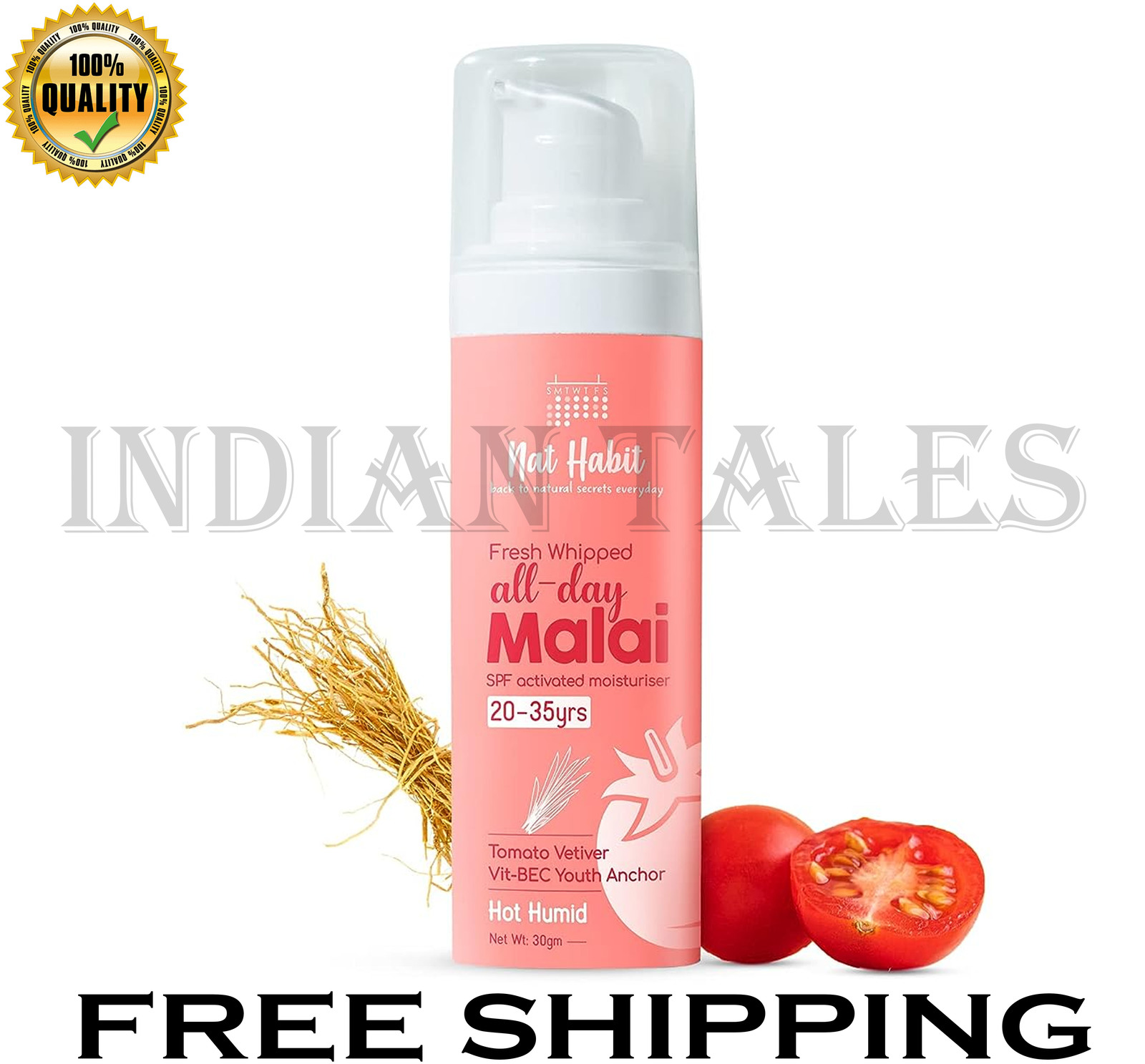 Nat Habit All Day Face Cream, Fresh Whipped Tomato Vetiver Face Malai