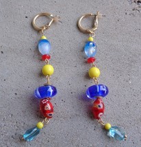 Lucky Brand 67207746 Carnival Multicolor Hoop Earrings Long Dangle Beads... - $20.78