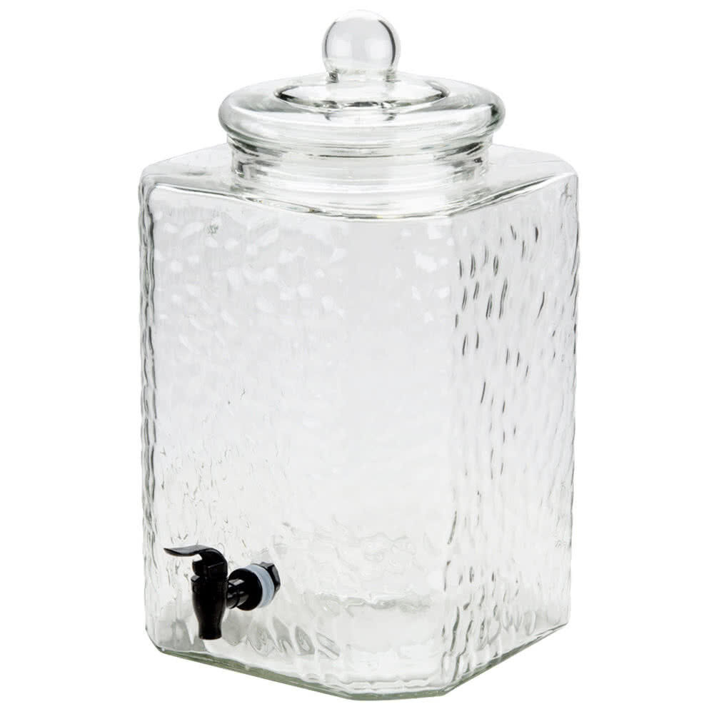 5 Gallon Hammered Glass Beverage Dispenser (Acopa)