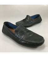 Donald J Pliner 7 M Black Leather Driving Mocs Slip-on Penny Loafers Shoes  - $47.53