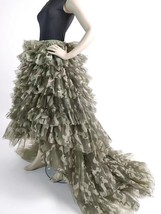 Army Pattern High-Low Tulle Skirt Ball Gown Skirts Hi-lo Tiered Tulle Skirts 