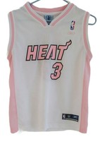 DWAYNE WADE #3 Miami Heat Reebok  White/Pink Jersey Womens Size Medium (10-12) - $113.84