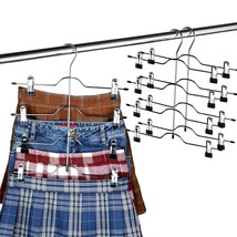 12 Packs 14 Inches Clear Plastic Skirt Hangers With Adjustable