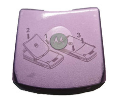 Original Battery Door Back Rear Fits Motorola Razr V3m CDMA VERIZON Pink Purple - $4.71
