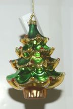 Ganz Midwest Gift MX177849 Glass Christmas Tree Shape Ornaments set of 2 image 3