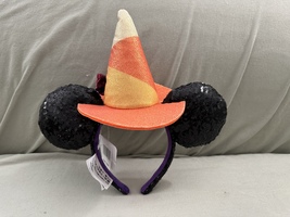 Disney Parks Candy Corn Halloween Hat Minnie Mouse Ears Headband NEW image 3