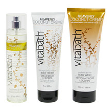 Vitabath Heavenly Coconut Creme Body Wash and Body cream Body Spray Gift... - $38.99