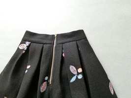 Women Black Winter Wool Pleated Skirt High Waisted Midi Pleated Skirt Plus Size image 4