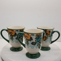 The Pioneer Woman Rose Shadow Stoneware China Mug Set Of 3 Green - $18.37