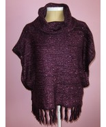 Nine West Vintage America Collection Purple Cowl Neck Sweater Poncho Wra... - $24.97