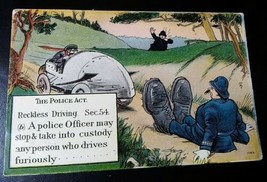 The Police Act, Reckless Driving Vintage 1912 PC Postcard - $8.91