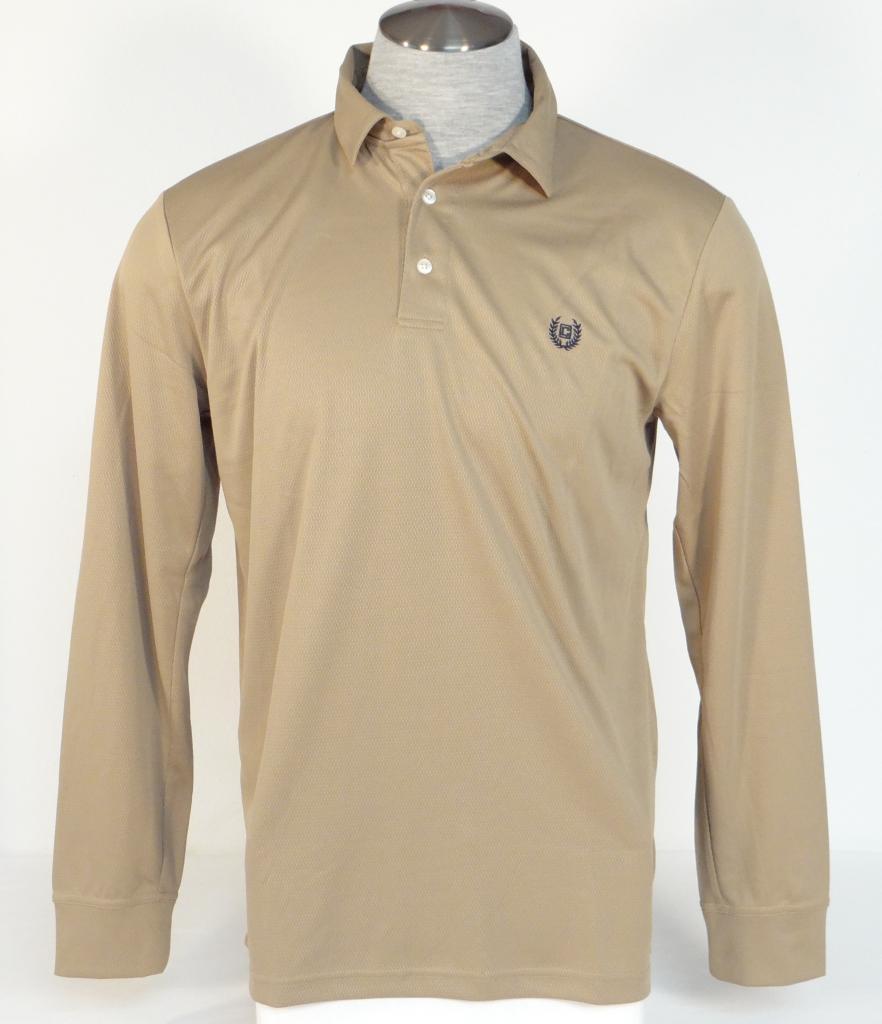 Chaps Performance Stay Dry Khaki Long Sleeve Polo Shirt Men's NWT - $41.24