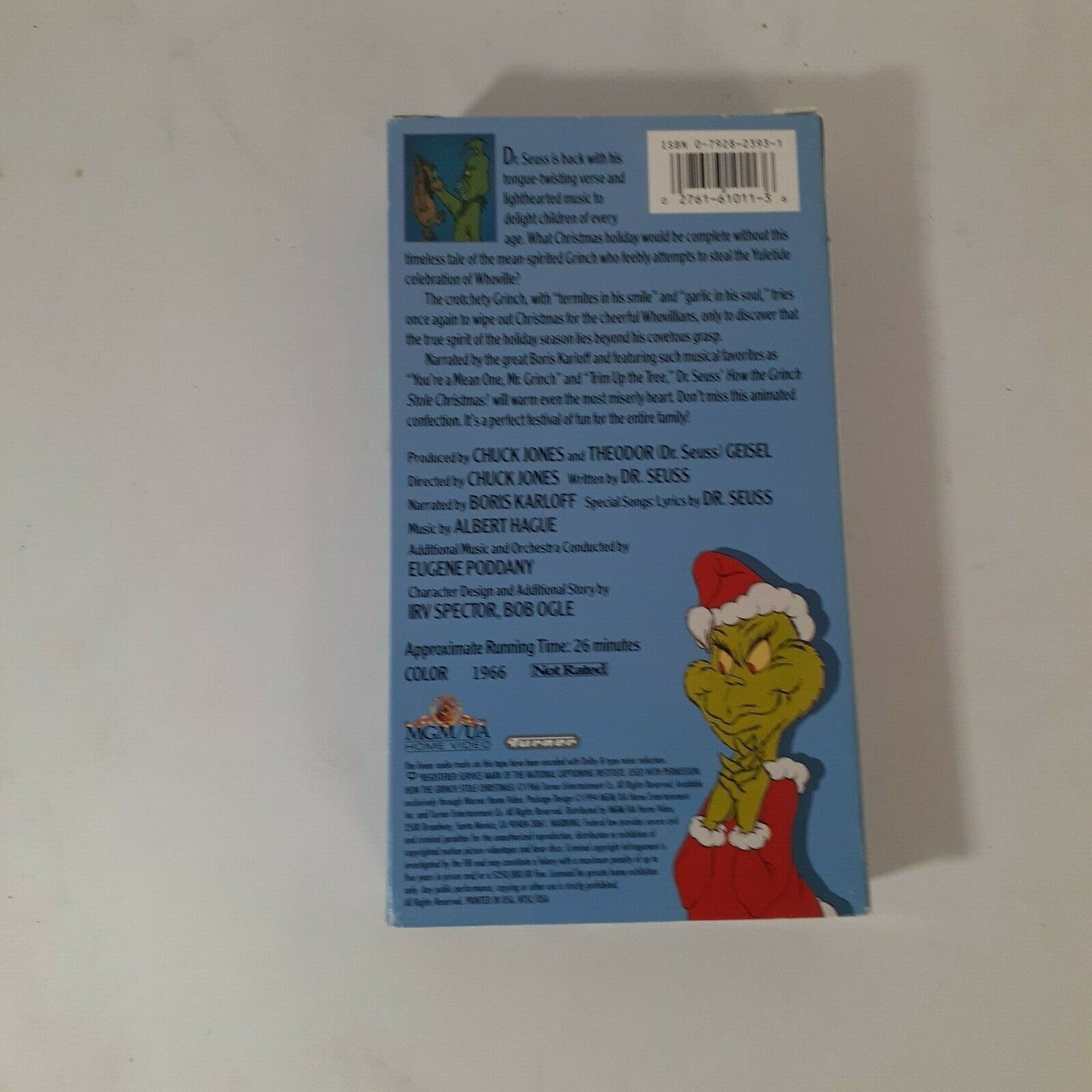 Dr Seuss How the Grinch Stole Christmas VHS MGM 1966 Vintage Boris ...