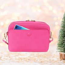 Montana West Genuine Leather Clutch Crossbody NEW Pink image 2