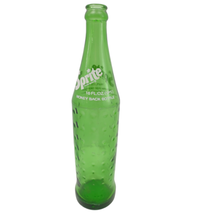 Vintage SPRITE 16oz Dimpled ACL Green Glass Bottle Glacier National Park... - $14.52