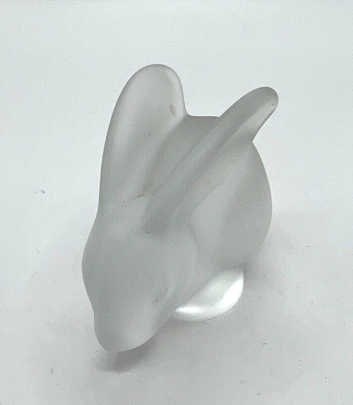 Clear Satin Frosted Glass Bunny Rabbit Figurine Figurines