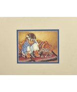 Little Navajo Jeweler Carol Theroux Print Reproduction 9x12 Mat Ready fo... - $8.50
